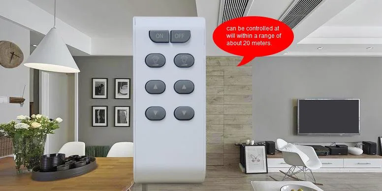 6 Gang Wireless RF Remote Control on/off Light Switch with Dimming Function