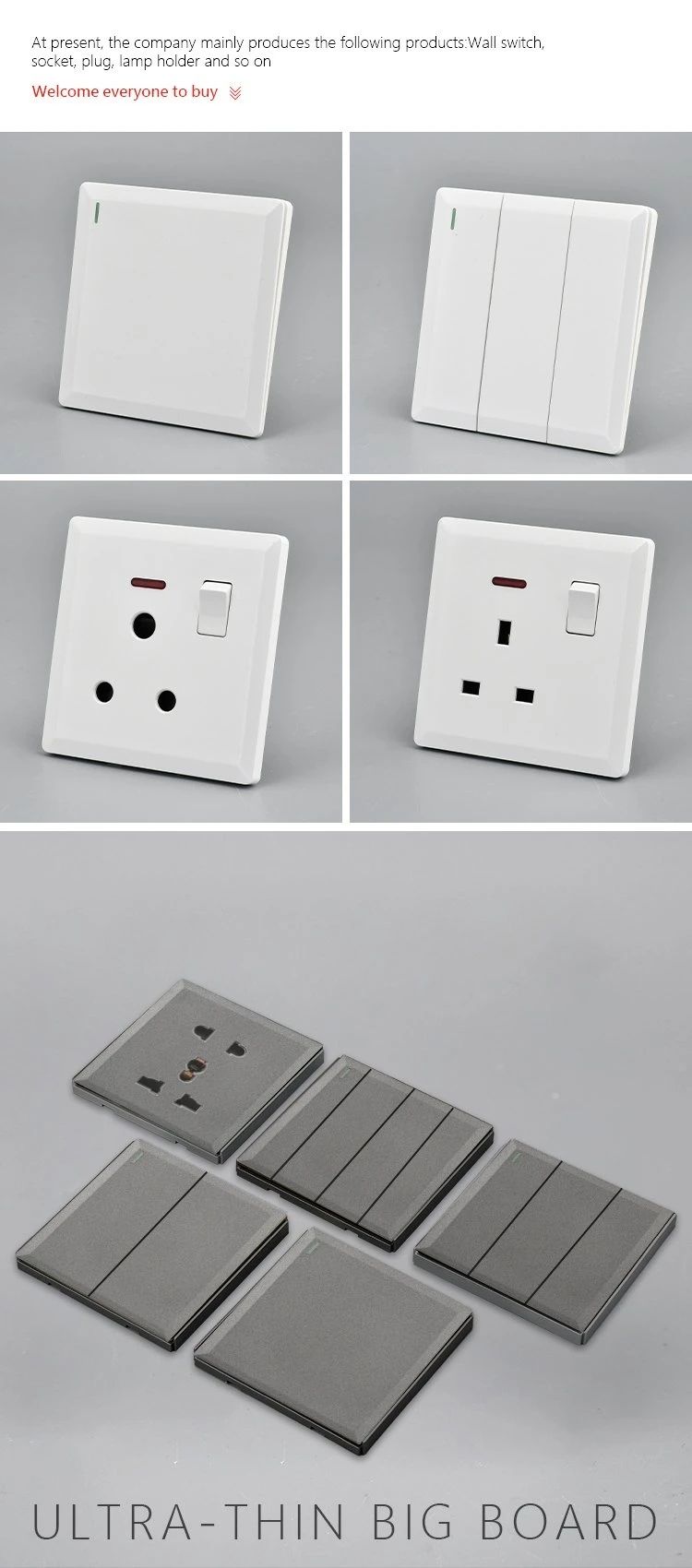 Fifty Shades of Grey Square Type 1 Gang 2 Gang 1 Way 2 Way Light Switch Sockets From Switch Socket Manufacturer