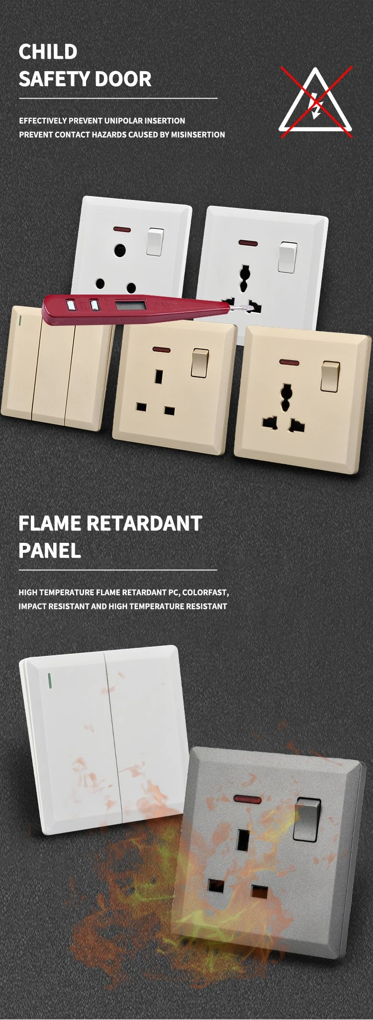 Fifty Shades of Grey Square Type 1 Gang 2 Gang 1 Way 2 Way Light Switch Sockets From Switch Socket Manufacturer
