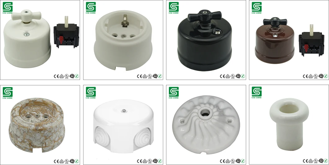 16A 250V One Way Retro Ceramic Switch for Russia