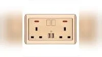 British Standard Square Foot Three-Hole Panel 13A Wall Switch Socket pour la vente en gros