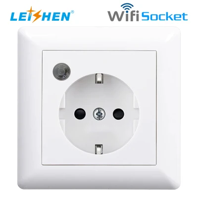 Leishen Sp-8003 sans fil EU Google Home 16A prise de courant Tuya Alexa téléphone APP télécommande Schuko EU Style WiFi prise murale intelligente prise WiFi intelligente