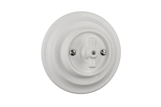 Commutateur électrique rotatif rond de commutateur de mur de matériel de porcelaine de 250V 10A pour contrôler la cloche