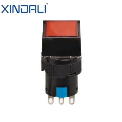 Xdl16-11CF Lampe témoin carrée Interrupteur à bouton-poussoir carré de 16 mm