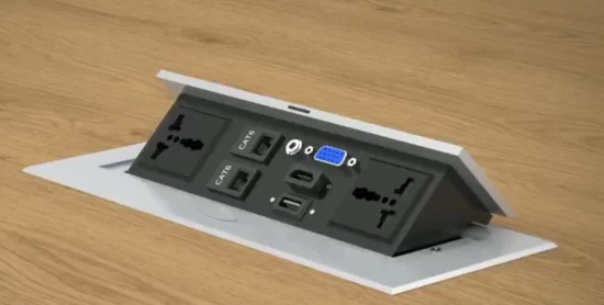 Table de bureau Connectivitypower Extension Boîte électrique Multimédia Prise de courant cachée sur table avec câbles pré-câblés
